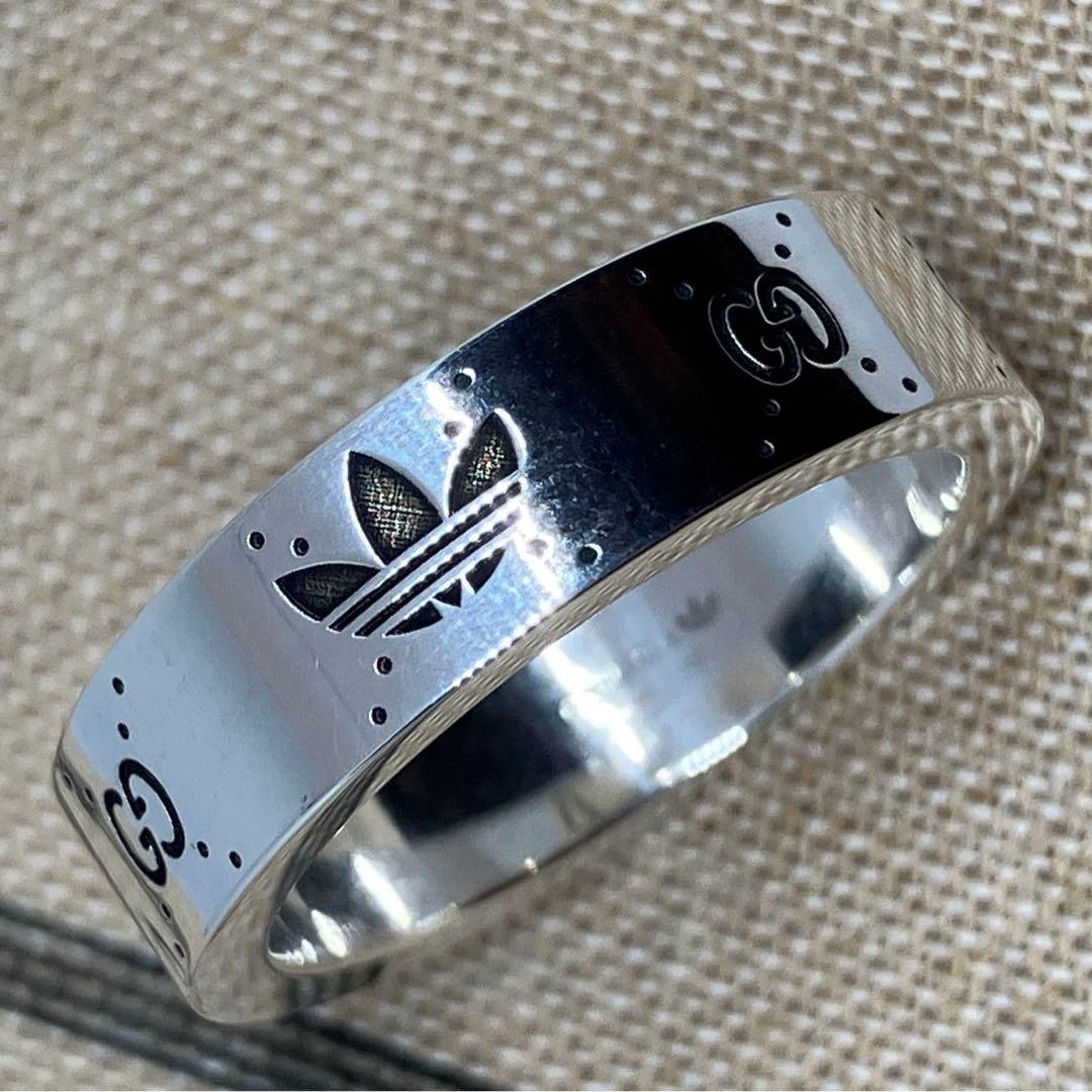 GUCCI adidas グッチ アディダス リング 銀 指輪 21号 中古