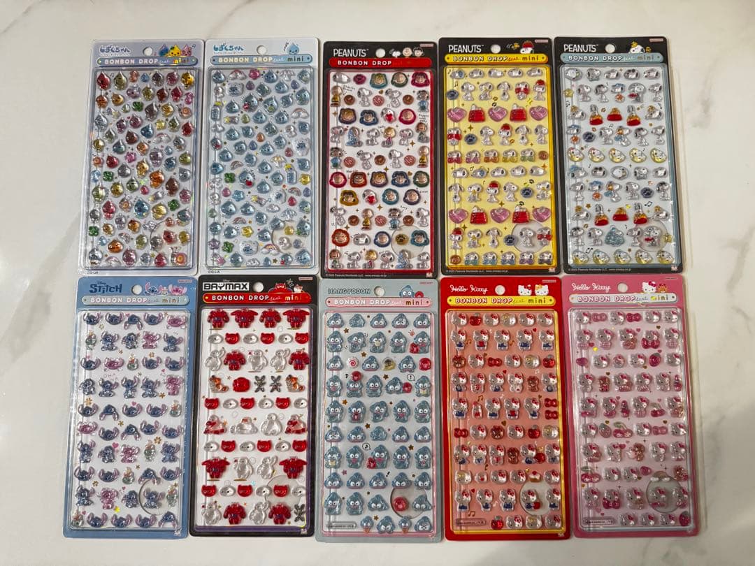 ボンボンドロップシール　mini サンリオ　ディズニー　しずく 10点