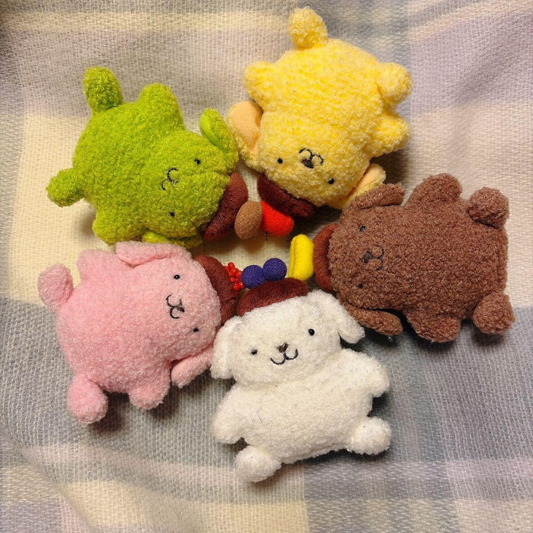 ポムポムプリン　5色　マスコット　レトロ サンリオ ポムポムプリン ボールマスコットキーホルダー 胸キュン