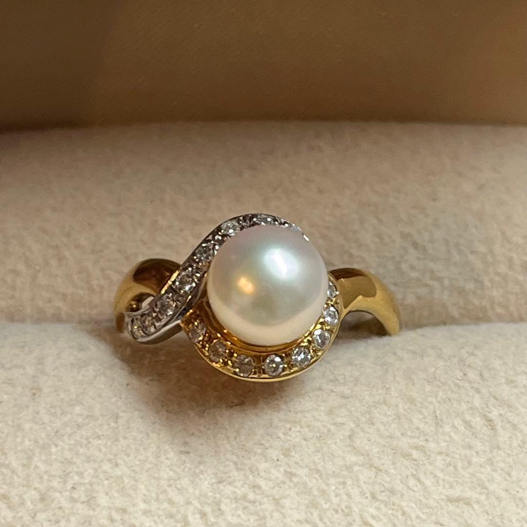 じゃるココ様　k18/pt850 パール　ダイヤモンド　リング
