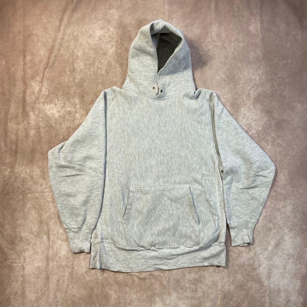 90s Champion リバースウィーブ 目無し パーカー グレー 刺繍タグ