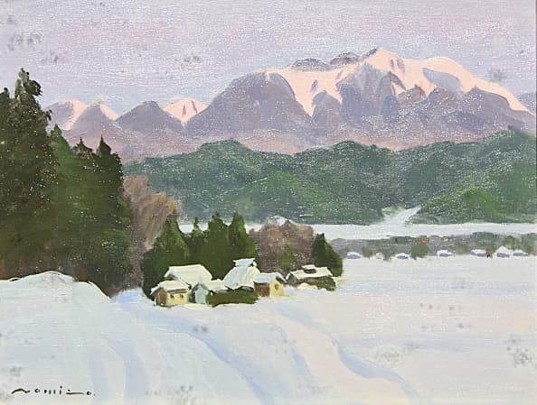 野溝嘉彦【仙丈暮色】師：中村琢二 油彩 6号