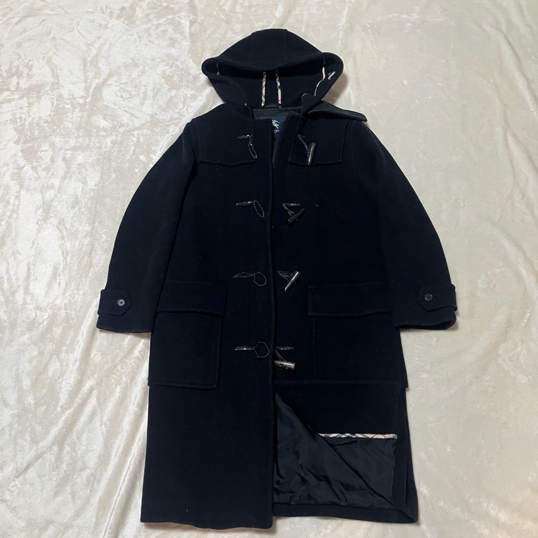 美品⭐️バーバリー ロンドン　ダッフルコート ブラック　フード付き　38