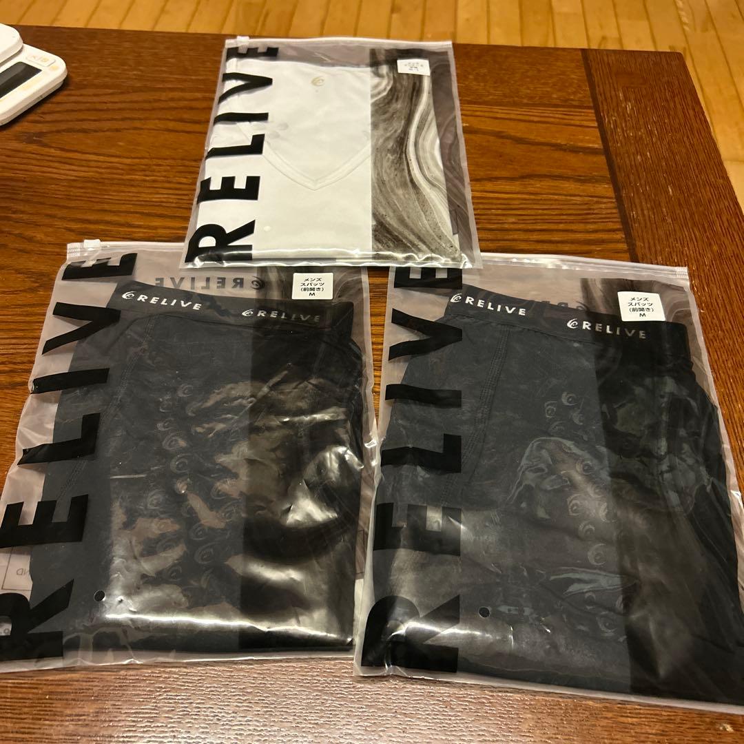 RELIVEリライブ インナー L 半袖 スパッツ 前開き Mブラック 未使用品