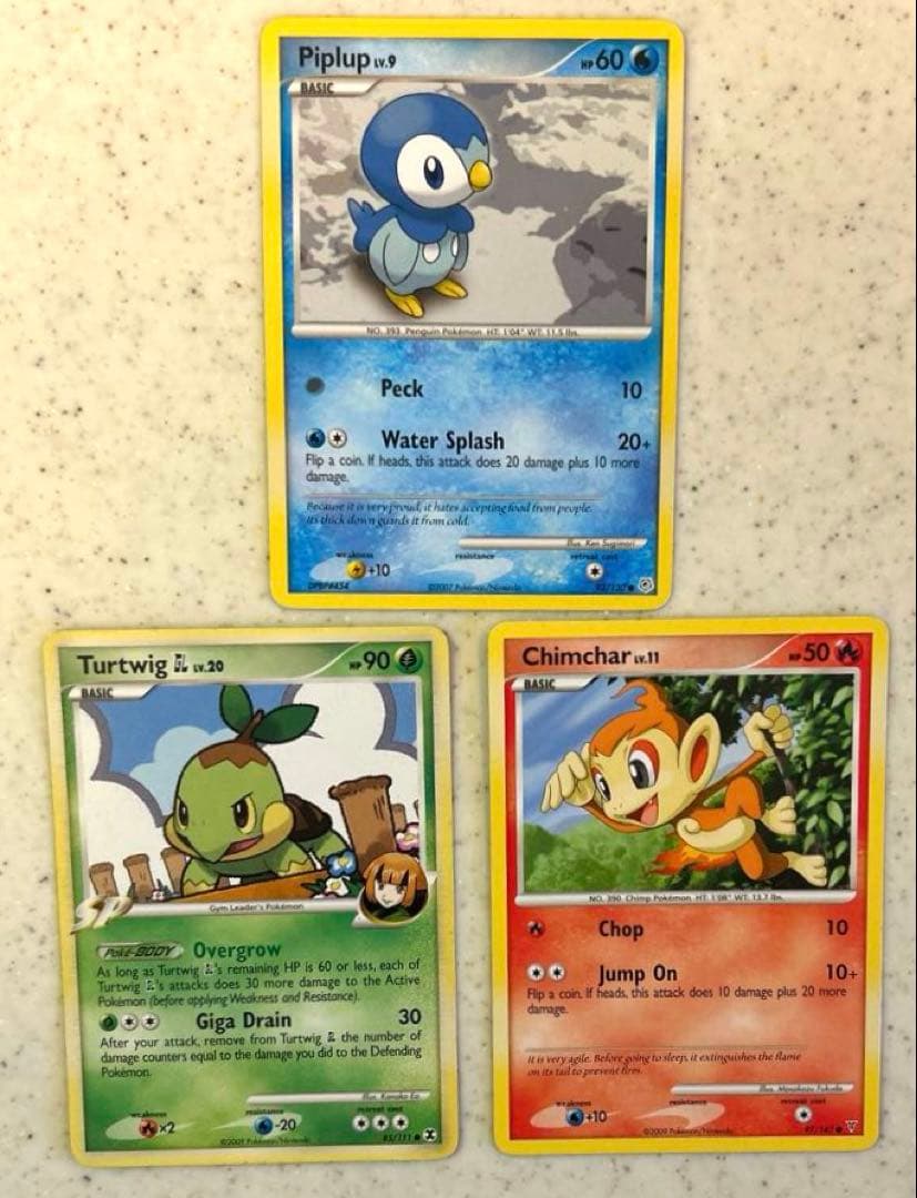 シンオウ御三家ポケモンカード3点セット【英語版】