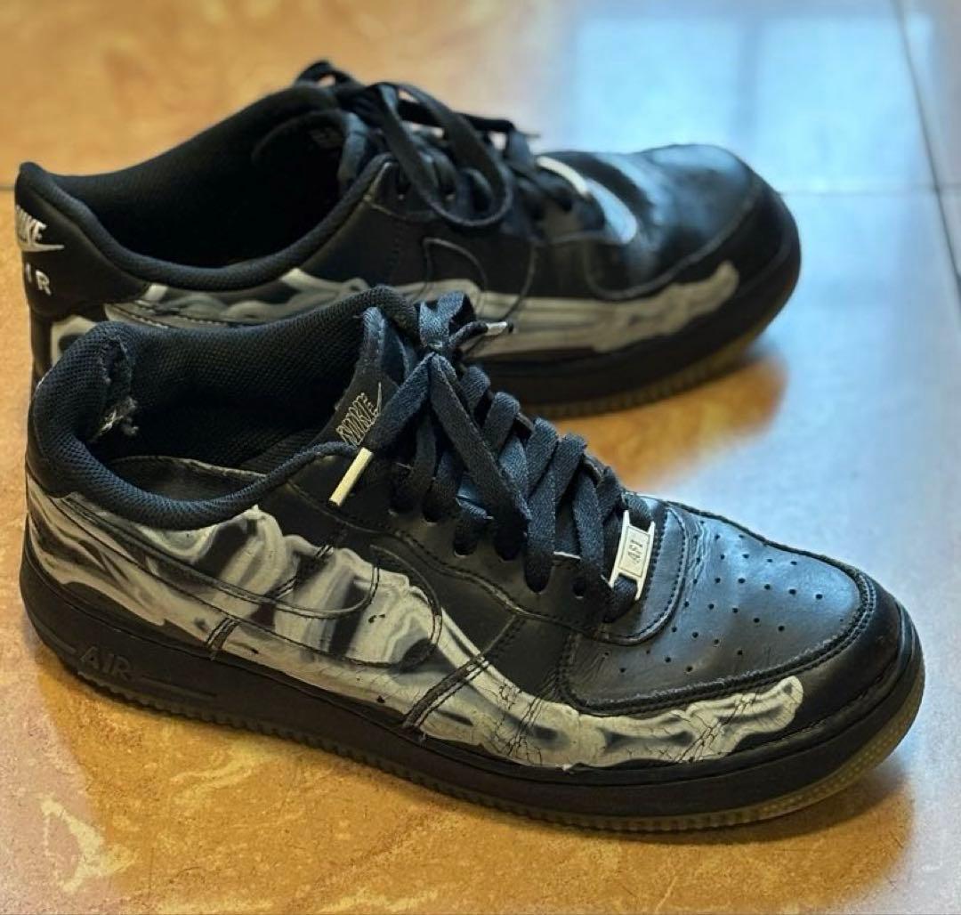j【希少】Nike ナイキ エアフォース1 ブラックスケルトン 27.5