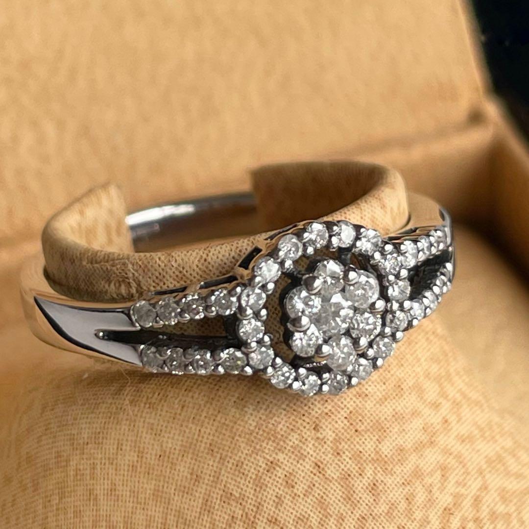 SV925 0.30刻印 フラワーデザイン シルバーリング 13号