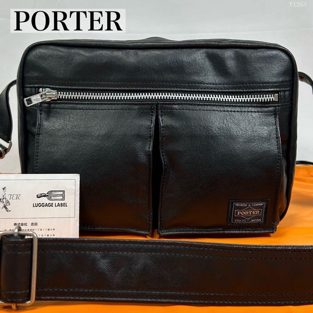 【極美品/カード付】ポーター フリースタイル ショルダーバッグ ボディバッグ 黒 楽天市場】ポーター フリースタイル スリングショルダーバッグ 707