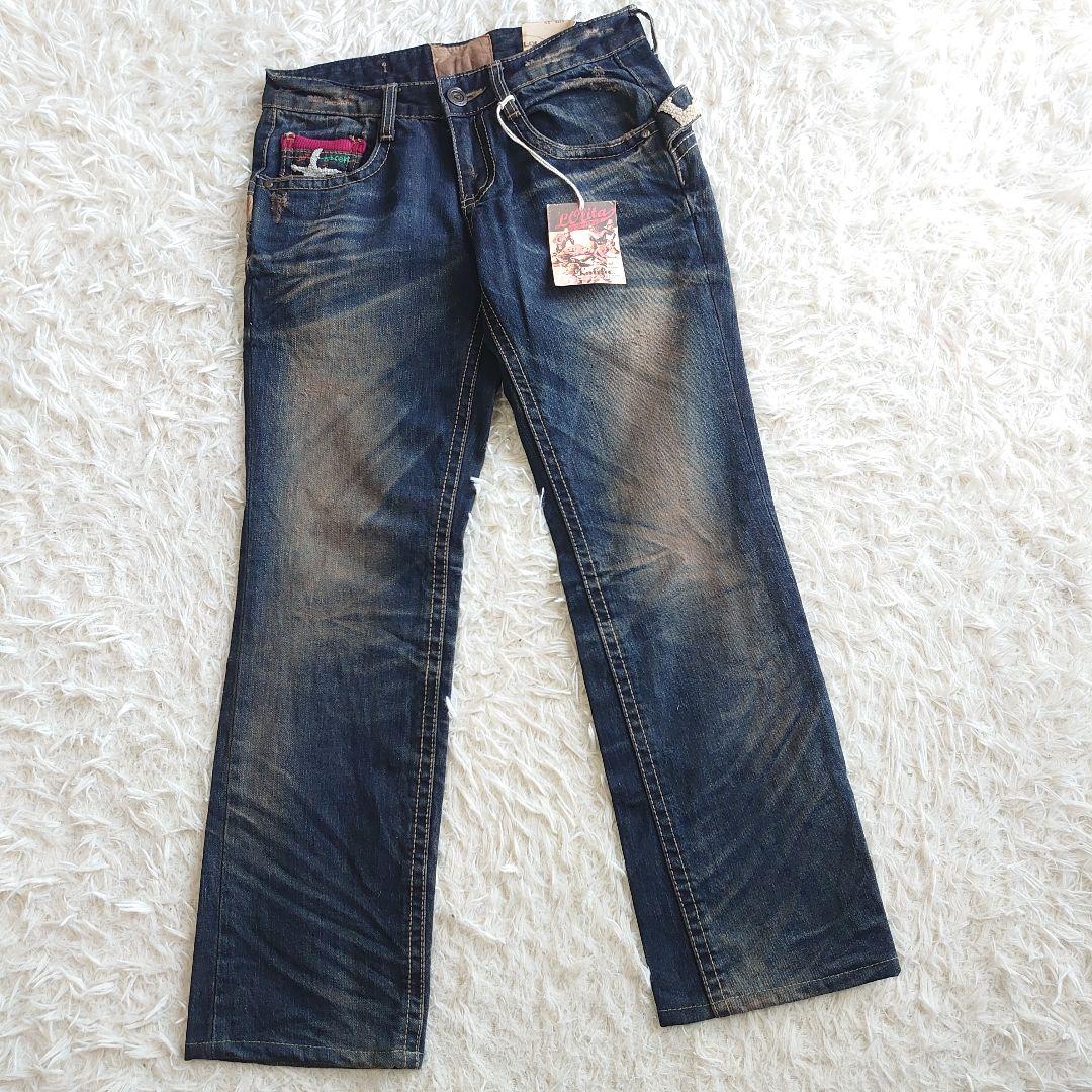 新品】 ロリータジーンズ × 奈良美智 コラボ ワッペン刺繍 デニム XS