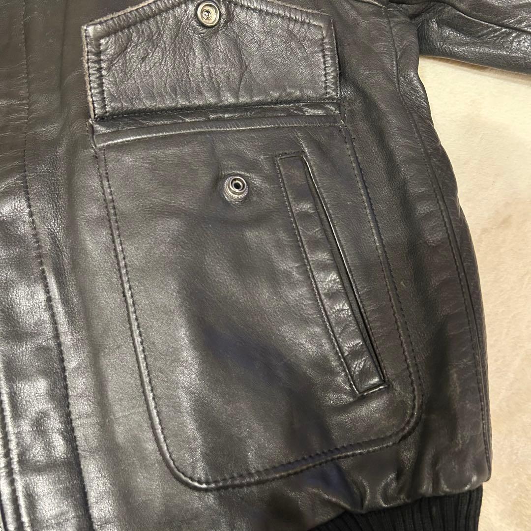 未使用級 vintage レザー G1 フライトジャケット MA-1 ファー ファー