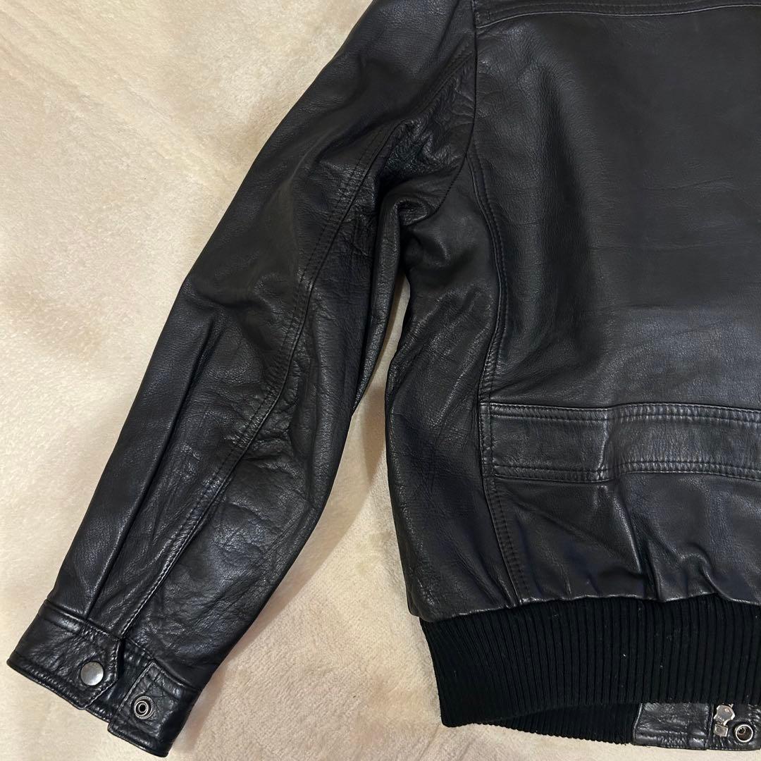 未使用級 vintage レザー G1 フライトジャケット MA-1 ファー ファー