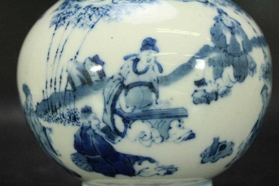 中国美術 青花 人物紋 瓶 高27cm 朗吟閣製 款(HA370) - メルカリ