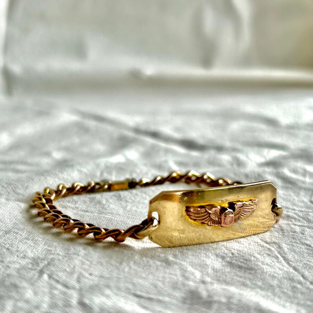 1950's ミリタリー IDブレスレット 金張り navy army rrl - メルカリ