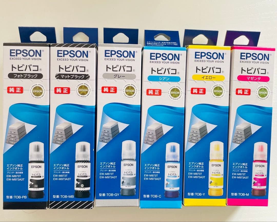新品未使用未開封【純正色6色セット】　EPSON エプソン トビバコ　純正インク