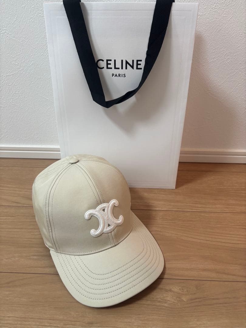【あんず】セリーヌ　バニラ　キャップ　L ホワイト　ベージュ