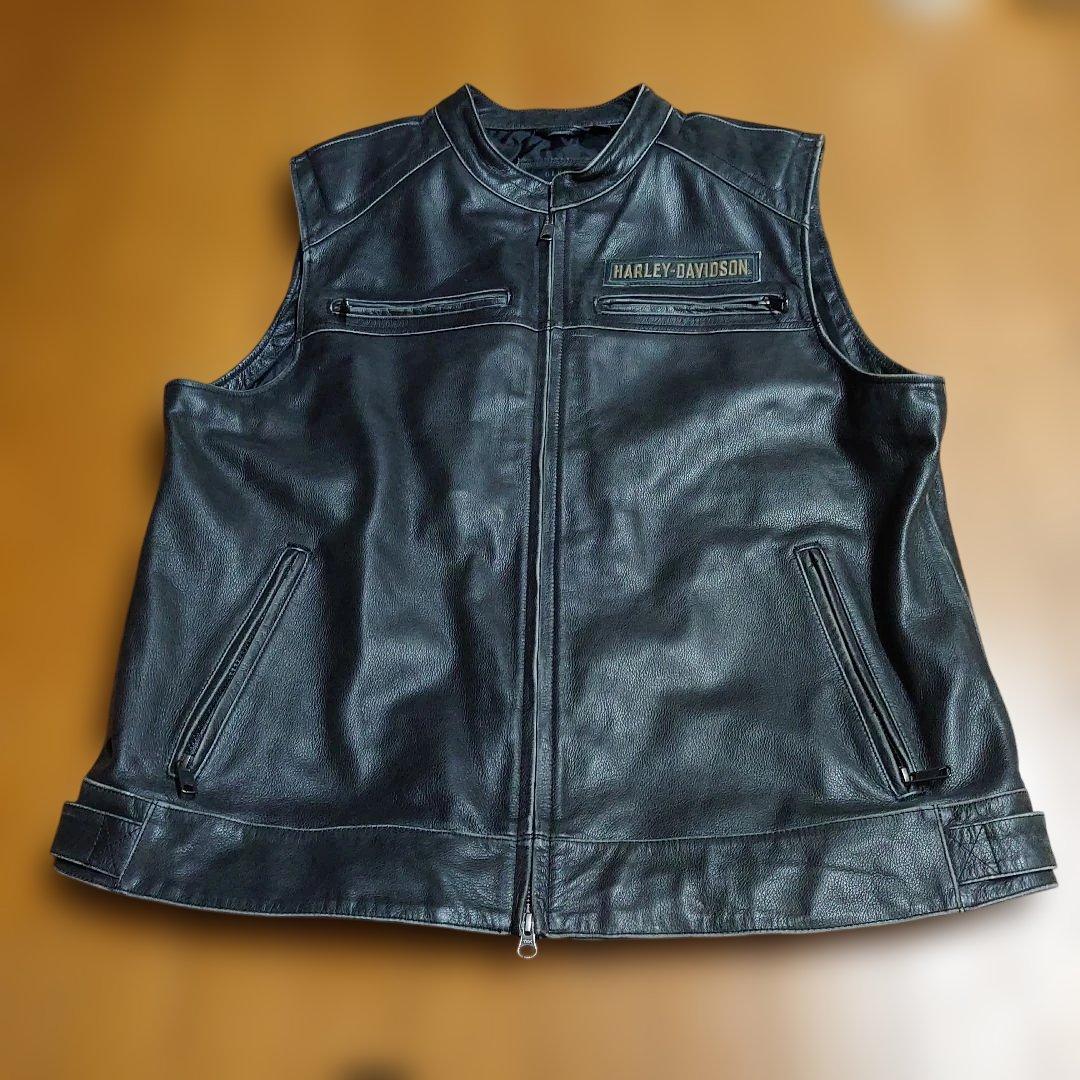 タ*ー様 希少ハーレーダビッドソン本革厚手ベスト　ＸＬサイズ