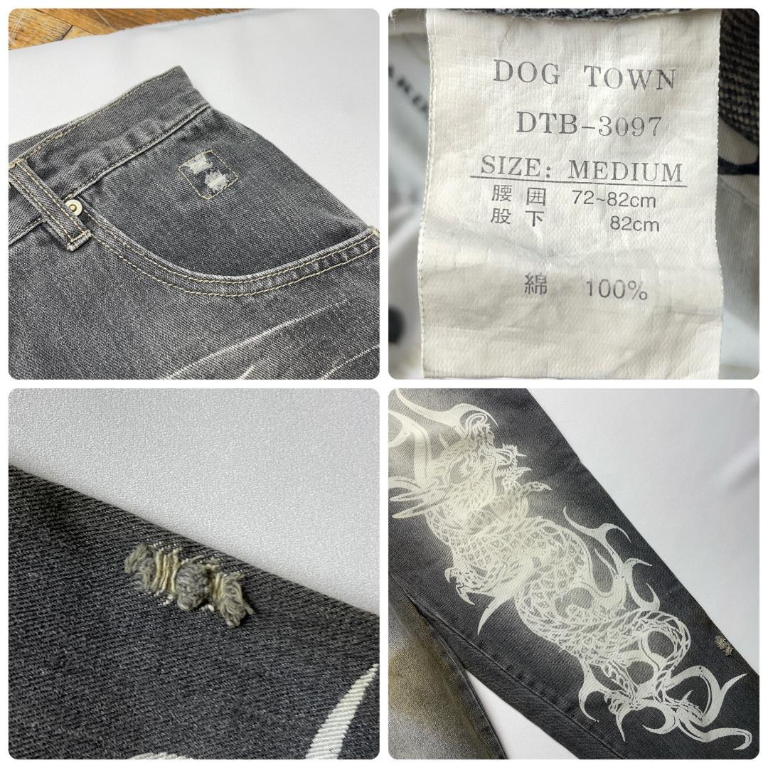 ドッグタウンバギーデニムジーンズw31刺繍b系黒龍古着ストリート