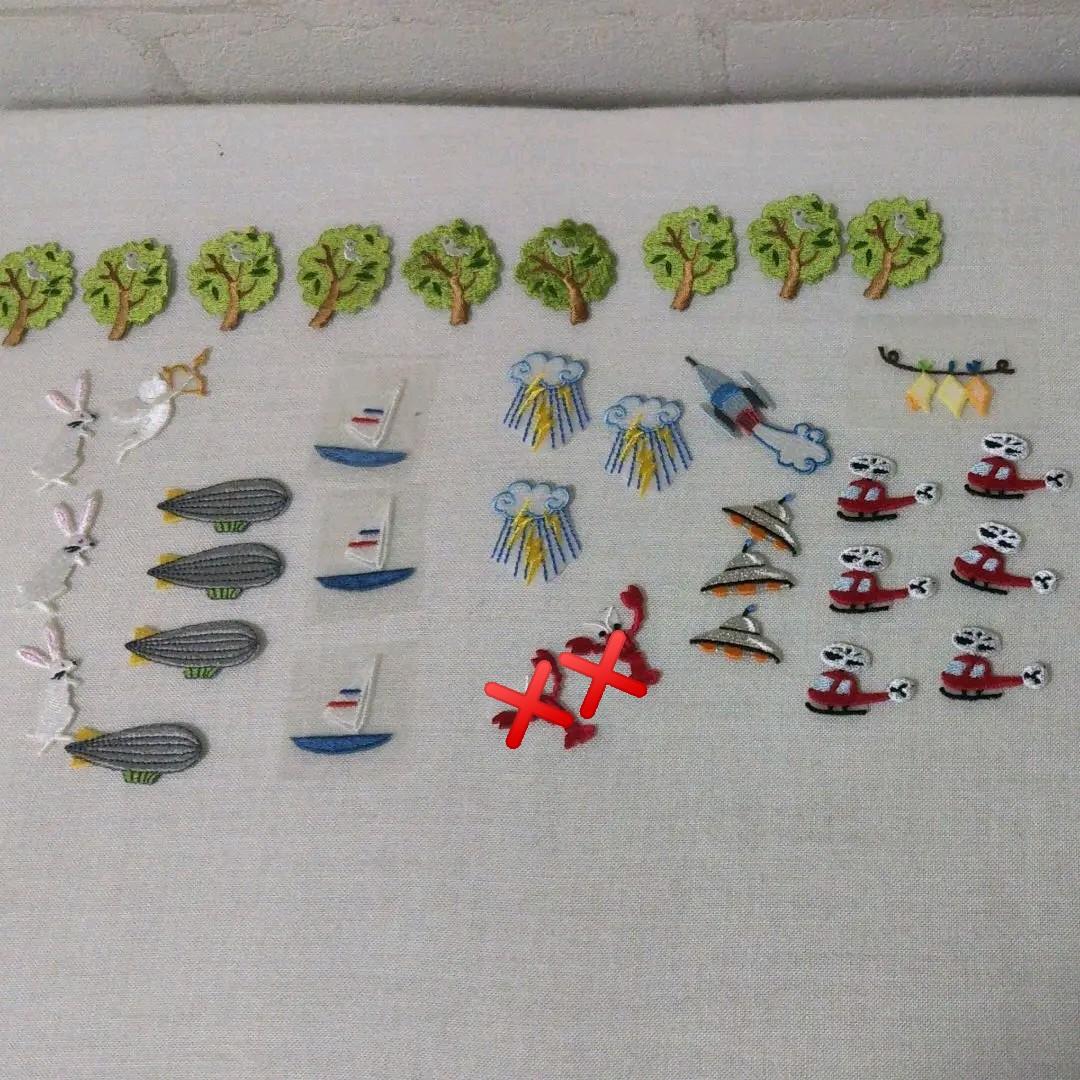 可愛い ワッペン アップリケ レトロ ザリガニ ロボット ロケット 電車 船 刺繍ワッペン ミニ 3個入り ・ 乗り物 飛行機 ヘリコプター ヨット ふ