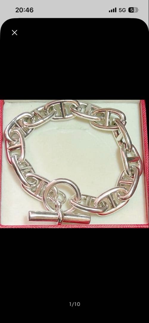 シルバー925　大アンカーチェーンブレスレット　12コマ ブレスレット シルバー