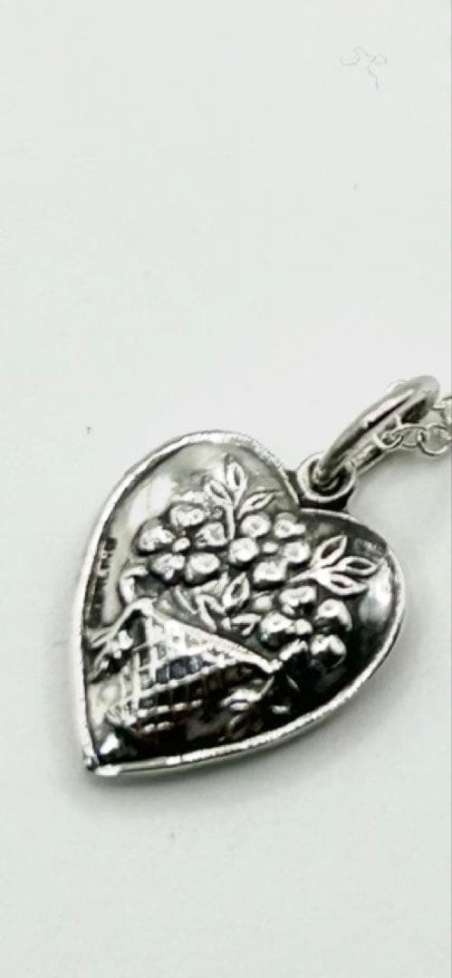 ビンテージ　スウィートハートネックレス　花束　シルバー925 刻印 スウィートハートジュエリー花束 バスケット 七宝焼シルバー