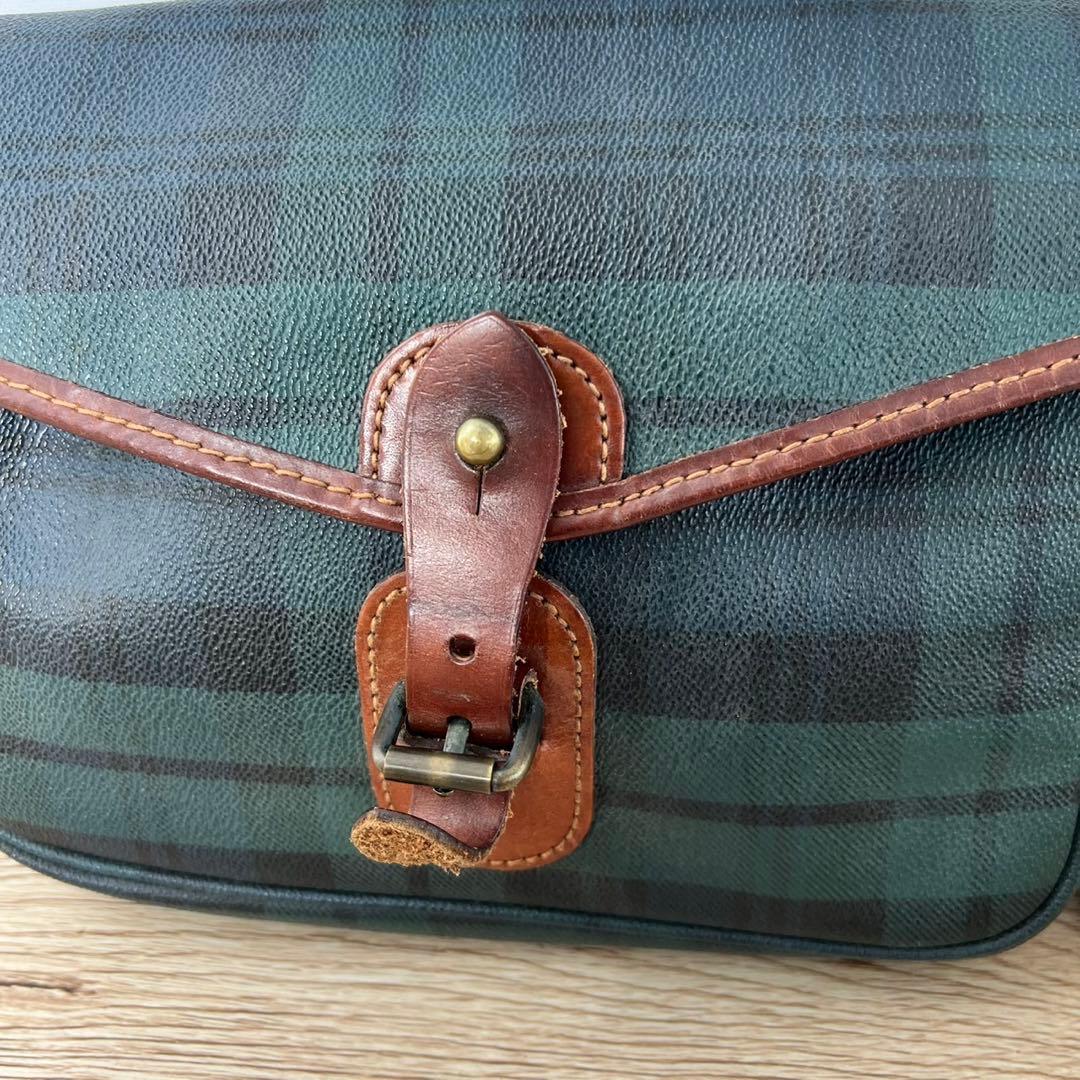 ポロラルフローレン ショルダーバッグ チェック柄 PVCレザー C126