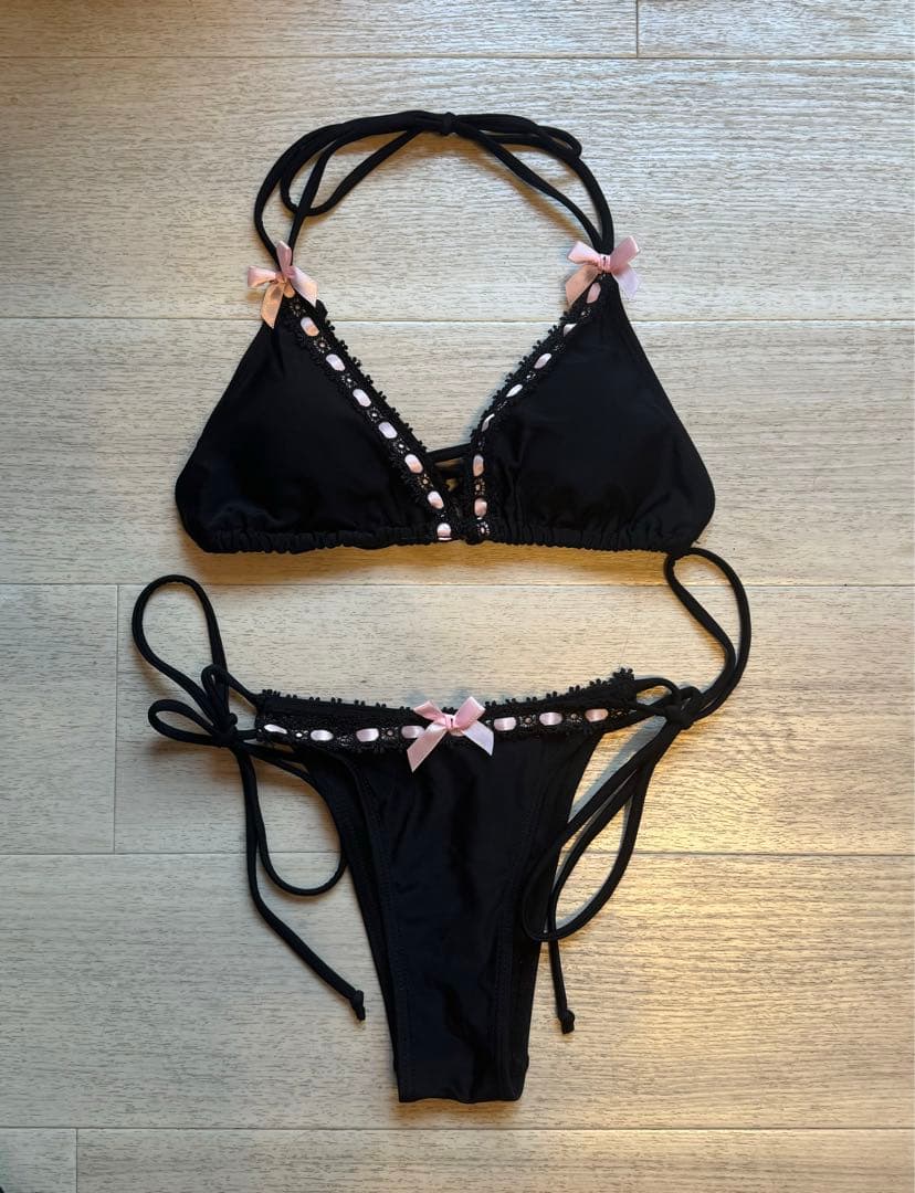 水着 クロスホルターネック 谷間見せ モノキニ 水着 (ワンピース水着