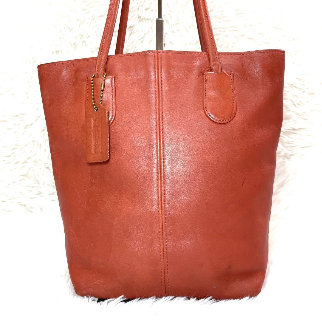 OLD COACH オールドコーチ オレンジ 赤 トートバッグ vintage - メルカリ
