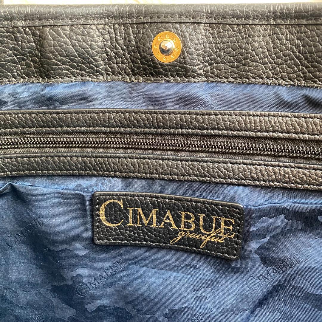 CIMABUE 大容量トートバッグ A4 シボ革 黒 ゴールド金具 メンズ - メルカリ
