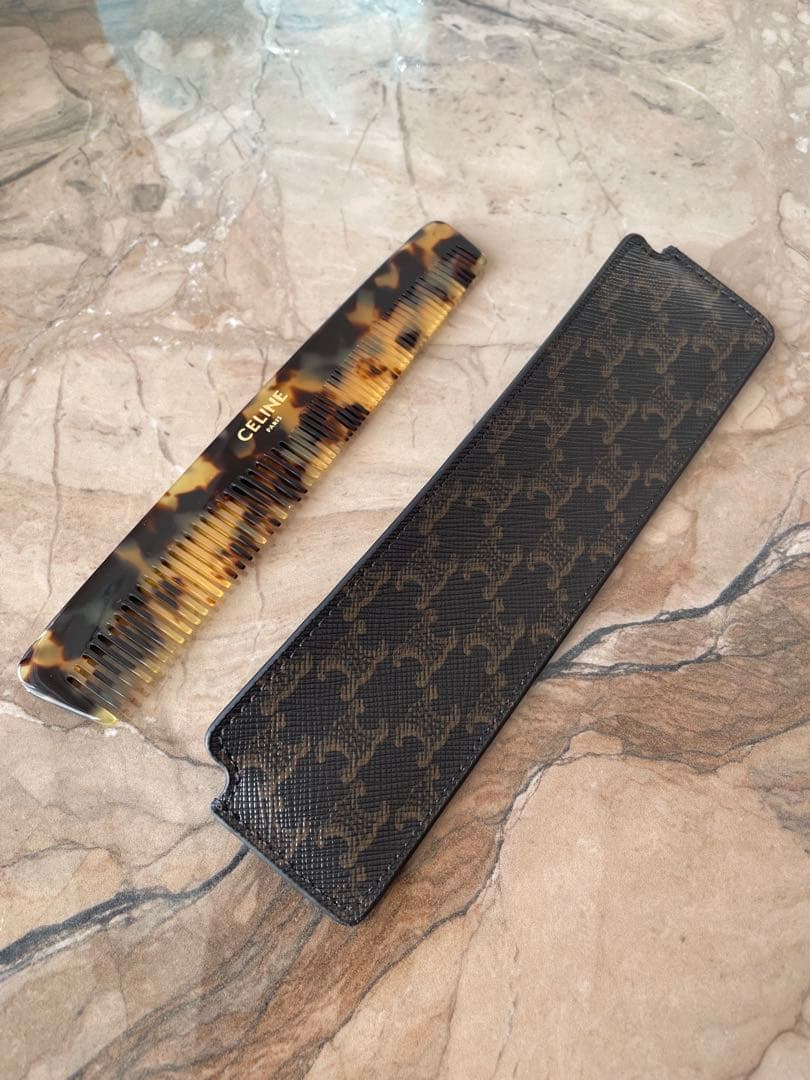 CELINE トータスシェル コーム ケース付き