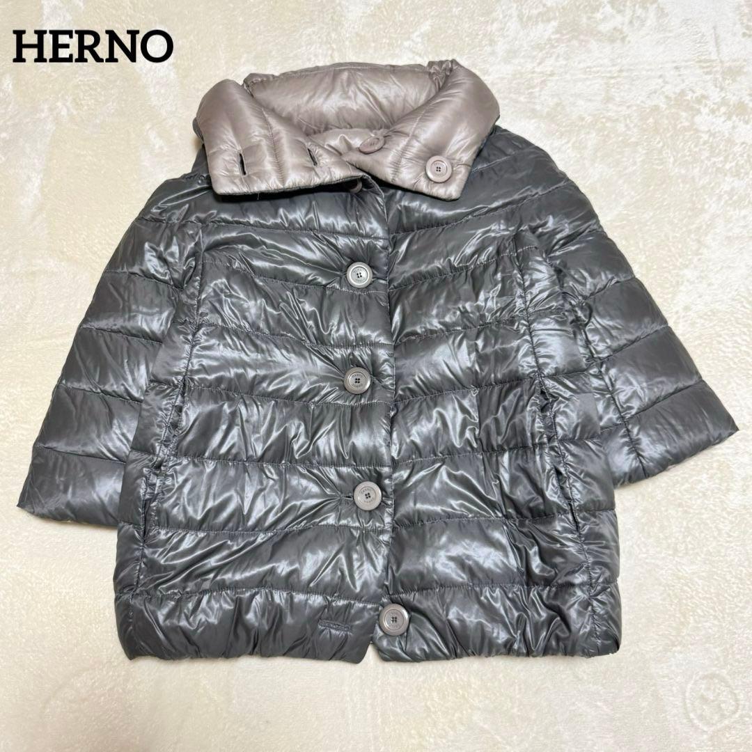 ヘルノ ハイネック リバーシブル ダウンジャケット 38