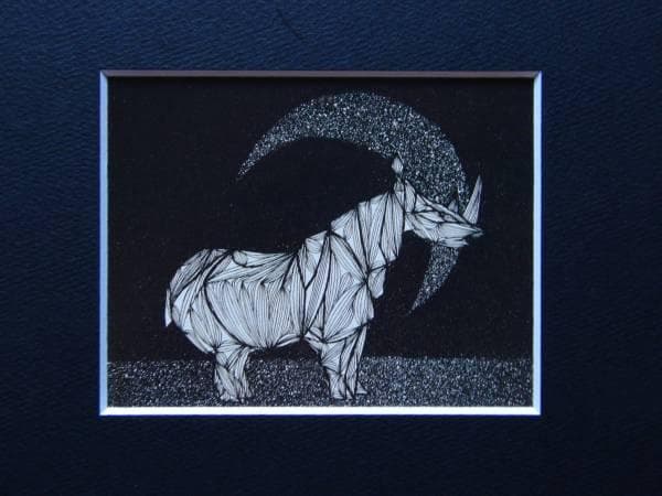 加山又造、サイ、希少画集画、新品額装 - メルカリ