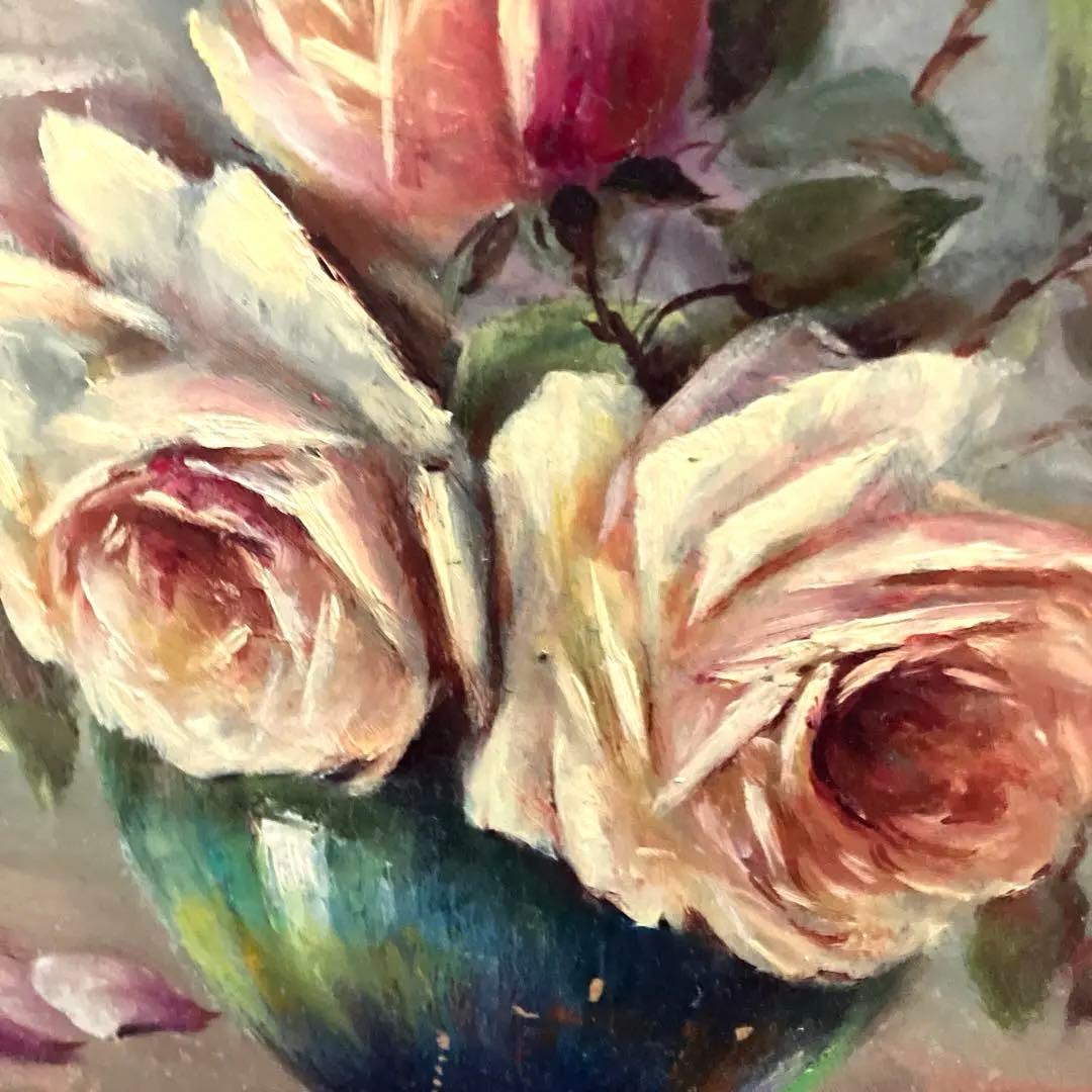 フランスアンティーク油絵 絵画 作家 画家 フレーム 額装 - メルカリ