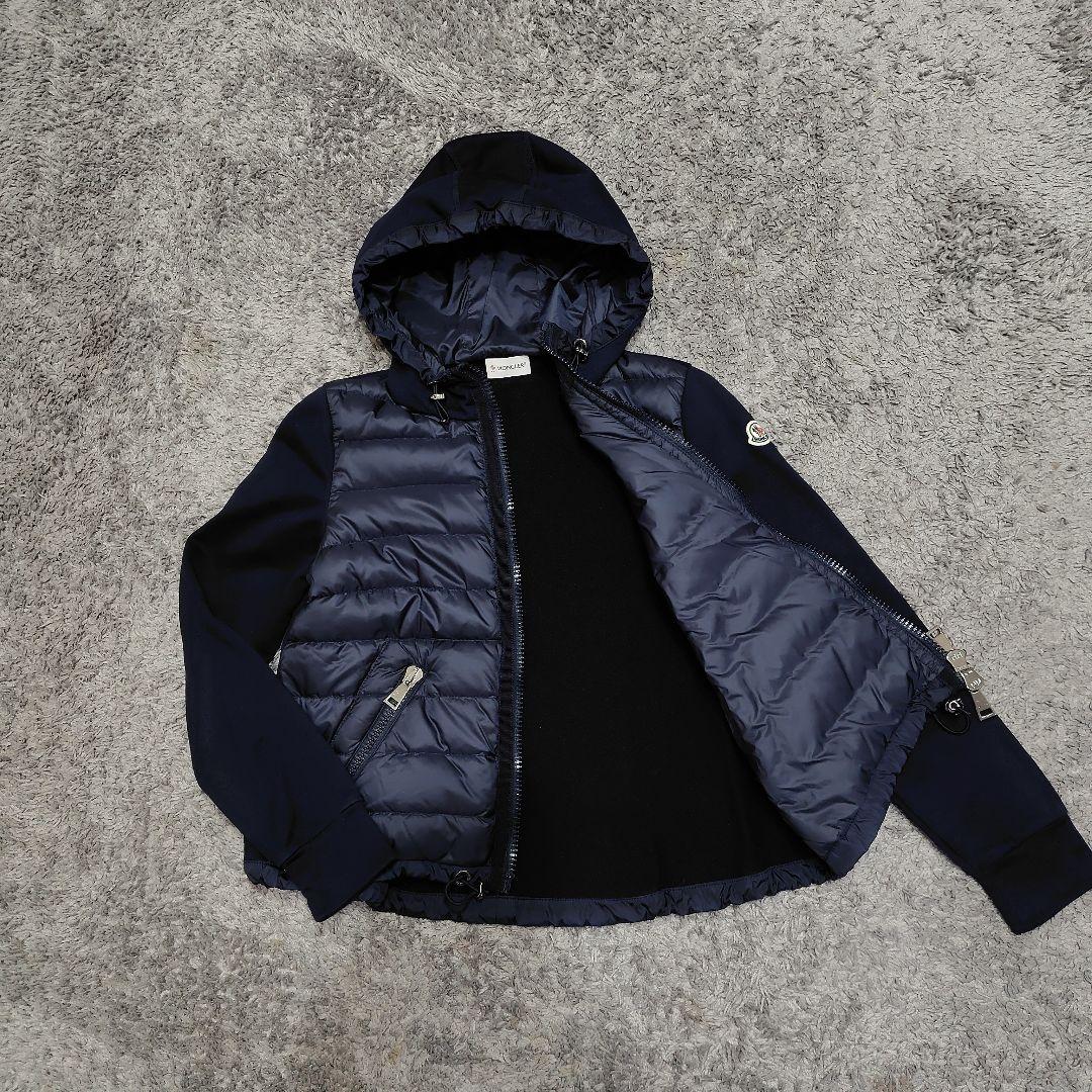 MONCLER Maglia ニット×ダウン切替 カーディガン ネイビー