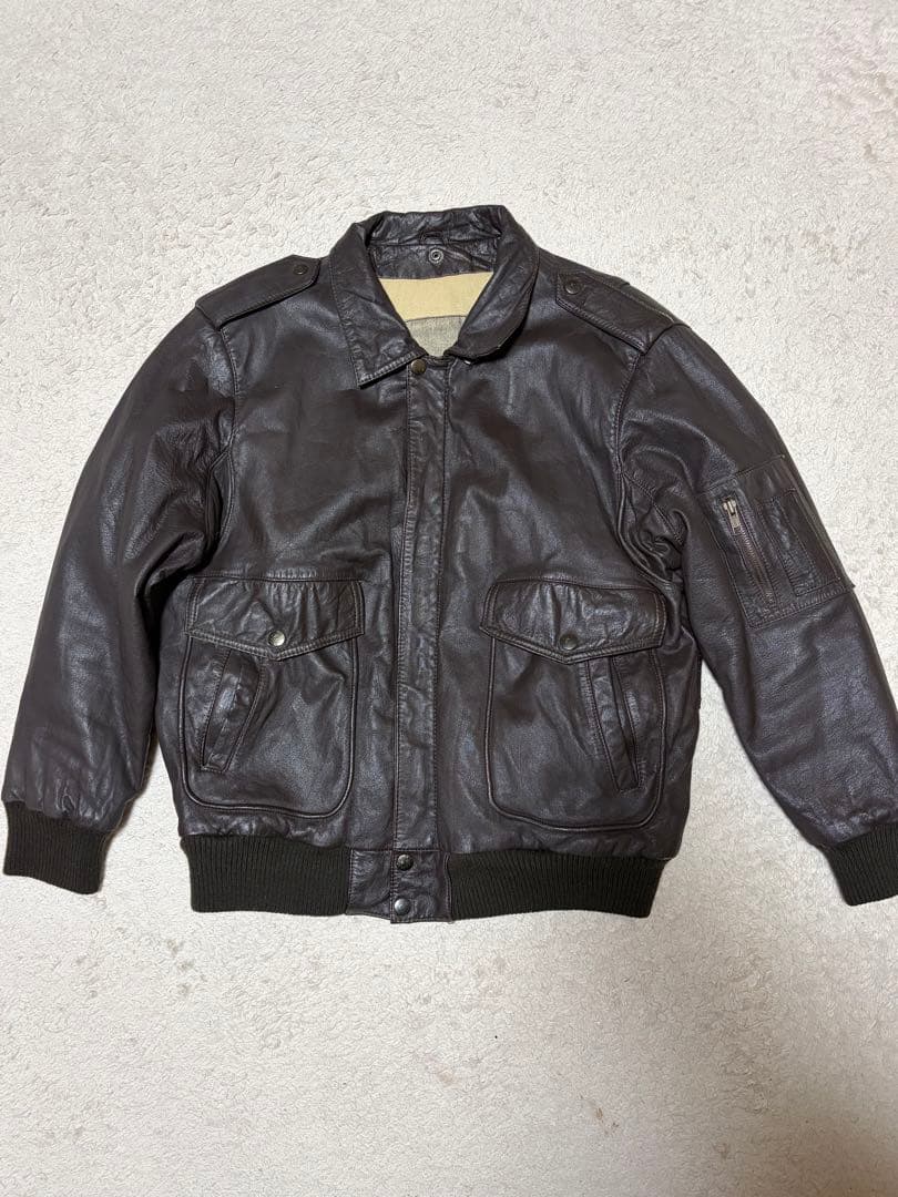 ✨美品✨90s A-2 フライトレザージャケット ダークブラウン M 牛革 短丈