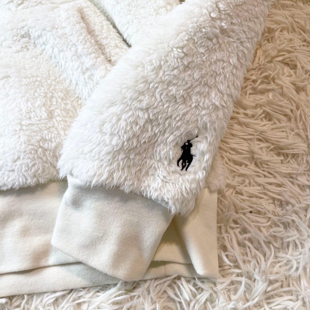 現行 ポロラルフローレン ボアパーカー ロゴ刺繍 ホワイト プル