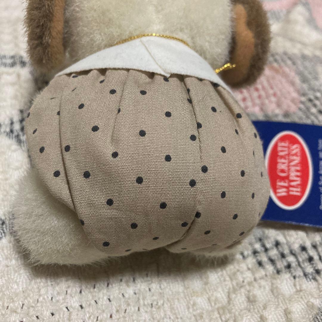 昭和レトロ サンアロー 夢の回転木馬 ピンドット 犬 ぬいぐるみ 中古品