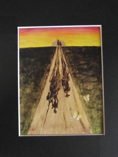 角浩、【影】、希少な大判額装用画集より、美品、日本人画家、新品額装付