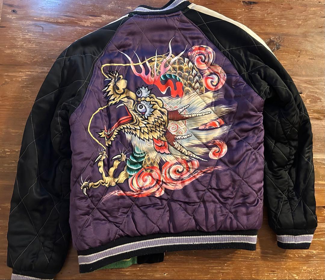 港商　スカジャン　テーラー東洋　KOSHO ドラゴン　龍　スカル　サイズS