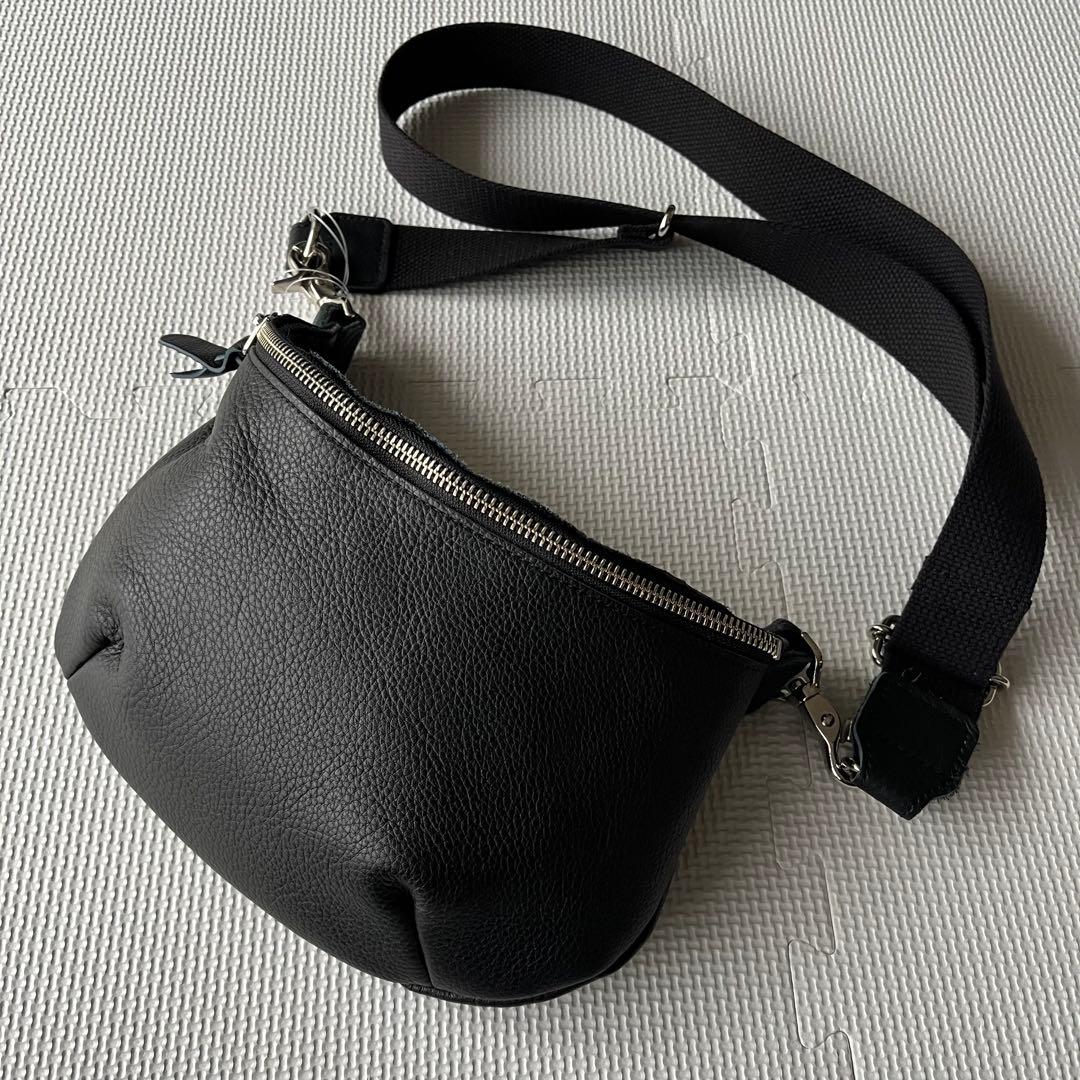 美品 Butler Verner Sails シボ オールレザーボディバッグ 黒