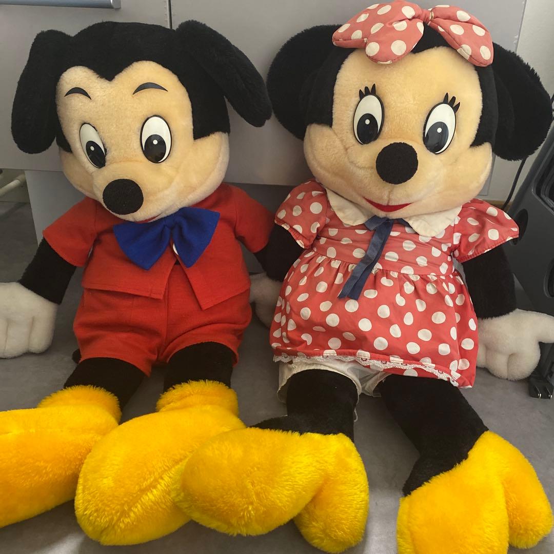 1980年代レア】ディズニー ミッキー ミニー 特大 大きい ぬいぐるみ