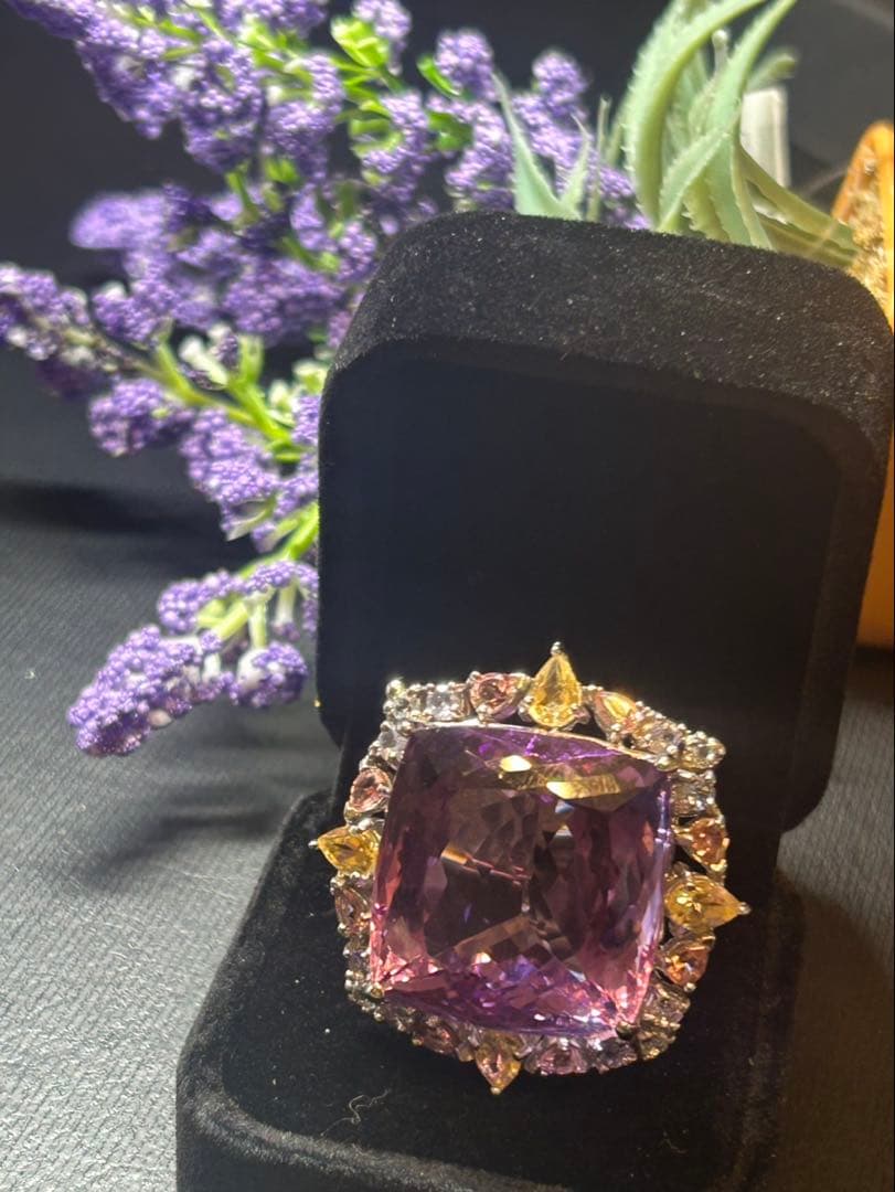 i*︎様 天然石特大アメシストリング13号限定