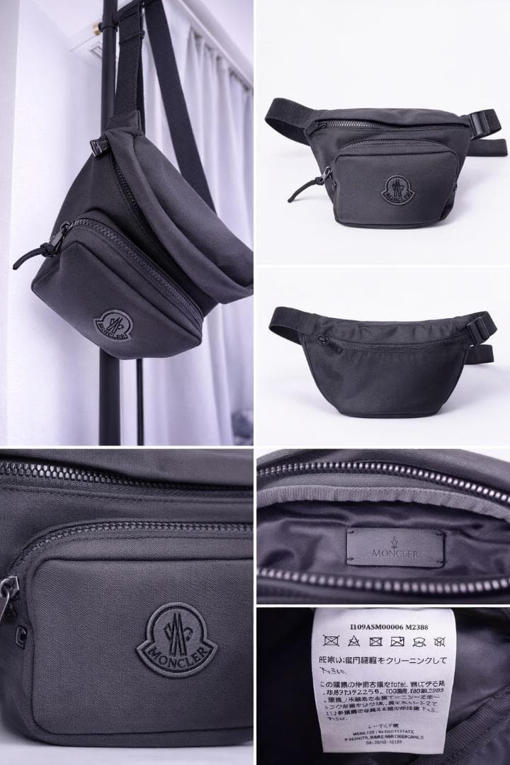 ■美品■モンクレールDURANCEウエストバッグ ショルダーバッグ ブラック MONCLER（モンクレール） DURANCE ベルトバッグ ボディバッグ ブラック