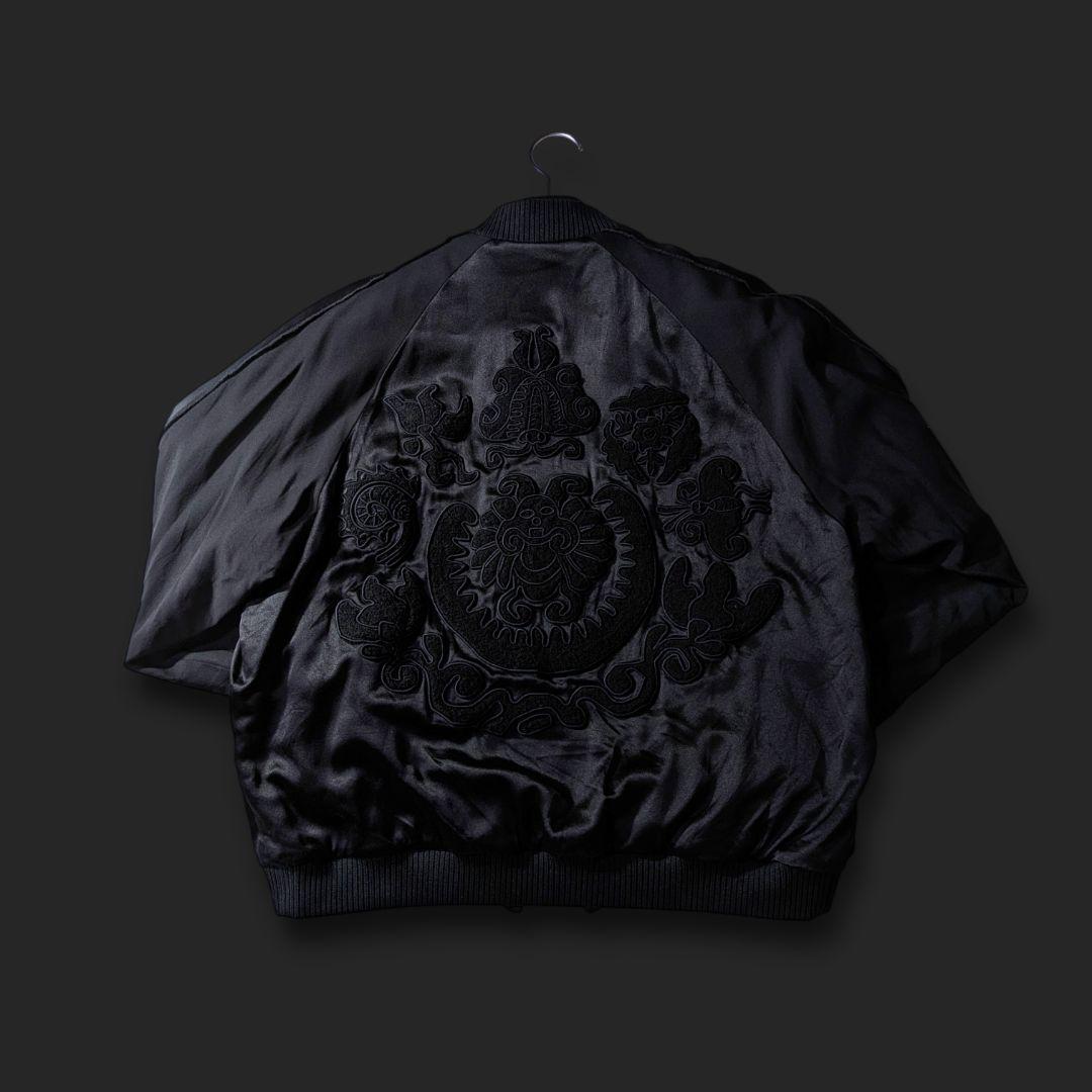 MASU リバーシブル　スカジャン ma-1　シルク100％　ブラック