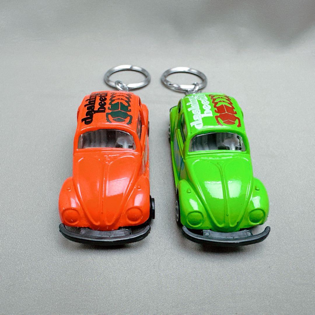 美品！ビートル ミニカーキーホルダー 希少 ワーゲン ドット 水玉 2個