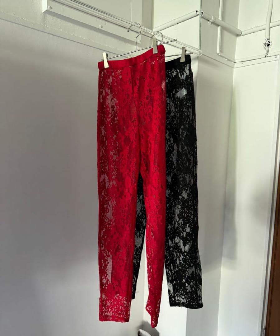 viviano レースレギンス　赤
