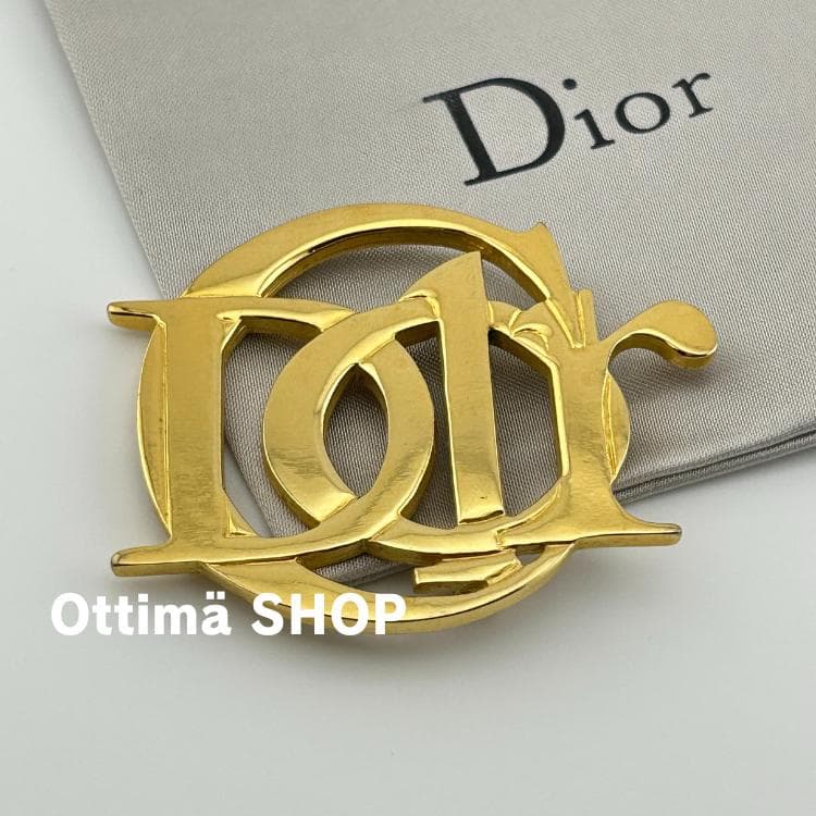 【美品】Christian Dior クリスチャンディオール CDロゴ ブローチ