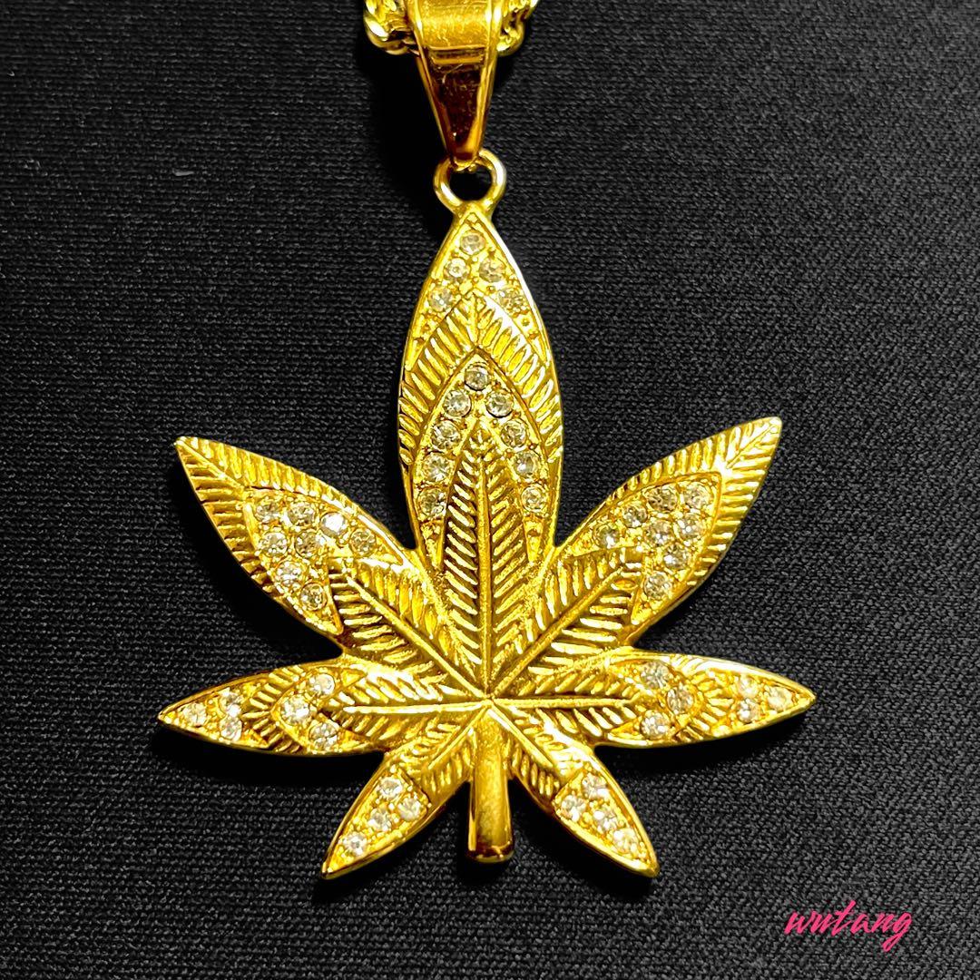 マリファナ 大麻18k gp ゴールド ネックレス アバランチ 海外ラッパー