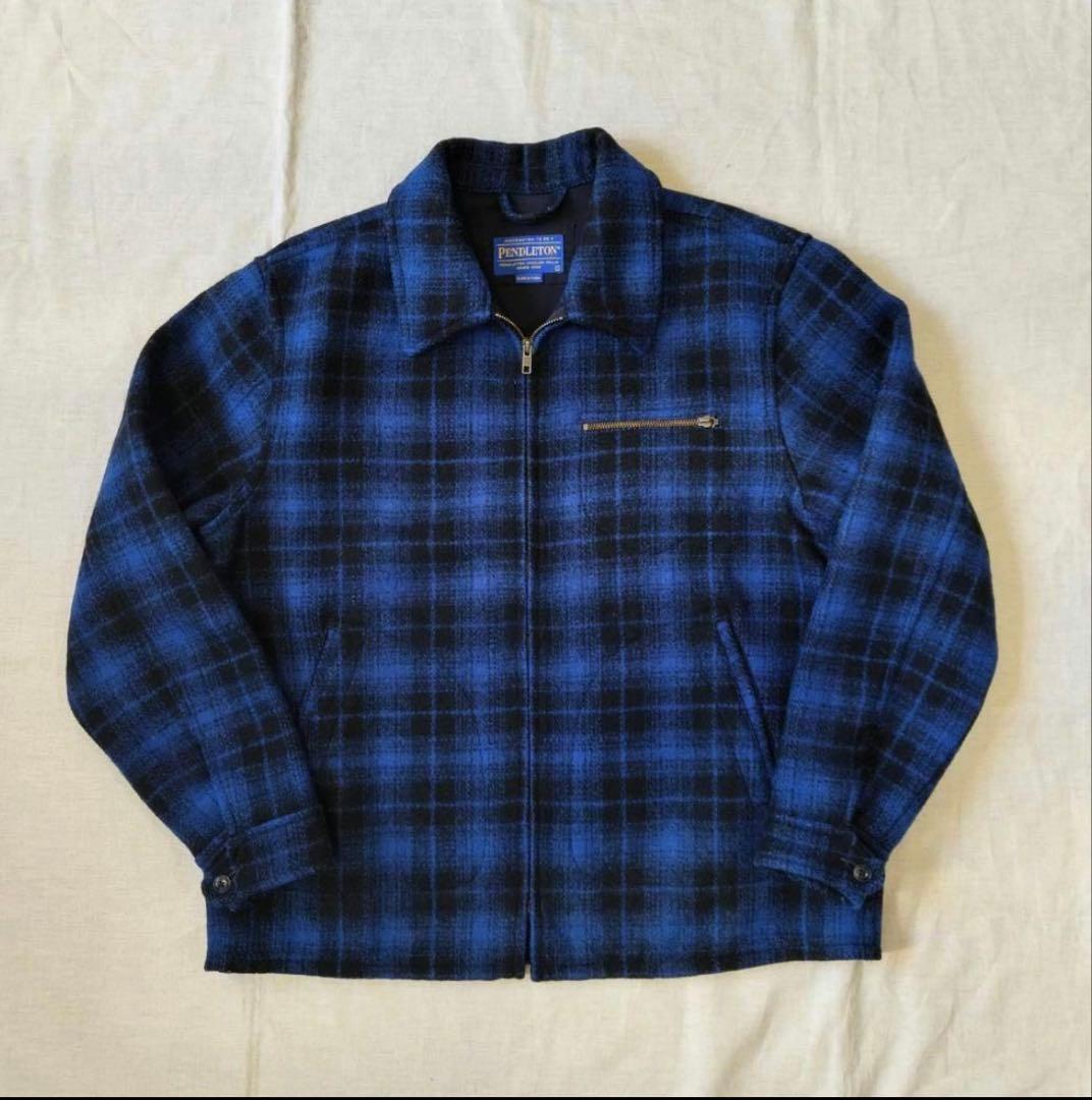ペンドルトン オンブレ チェック ウール ブルゾン ブルー - メルカリ