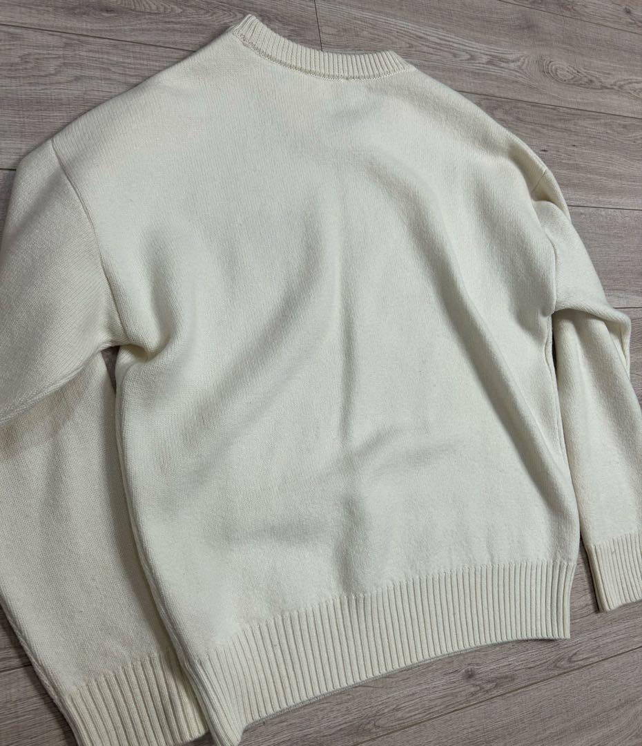 芸能人着用】AMI PARIS アミパリス ロゴニット セーター ホワイト M