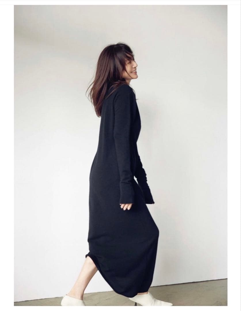 loin. ロワン 井川遥 ニットロングドレス ニットワンピース 黒 M